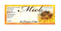 100 étiquettes adhésives "miel de fleurs d'été" personnalisables 154x60mm
