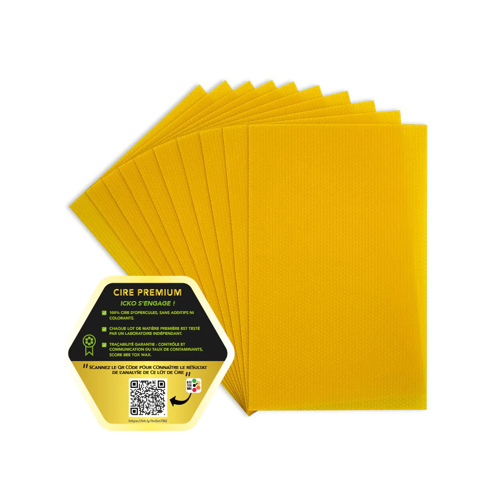 Cire gaufrée premium dadant corp (260x410 mm) - 5 kg