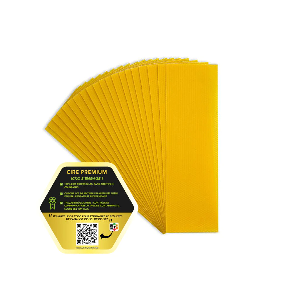 Cire gaufrée premium langstroth (200x420 mm) - 5 kg