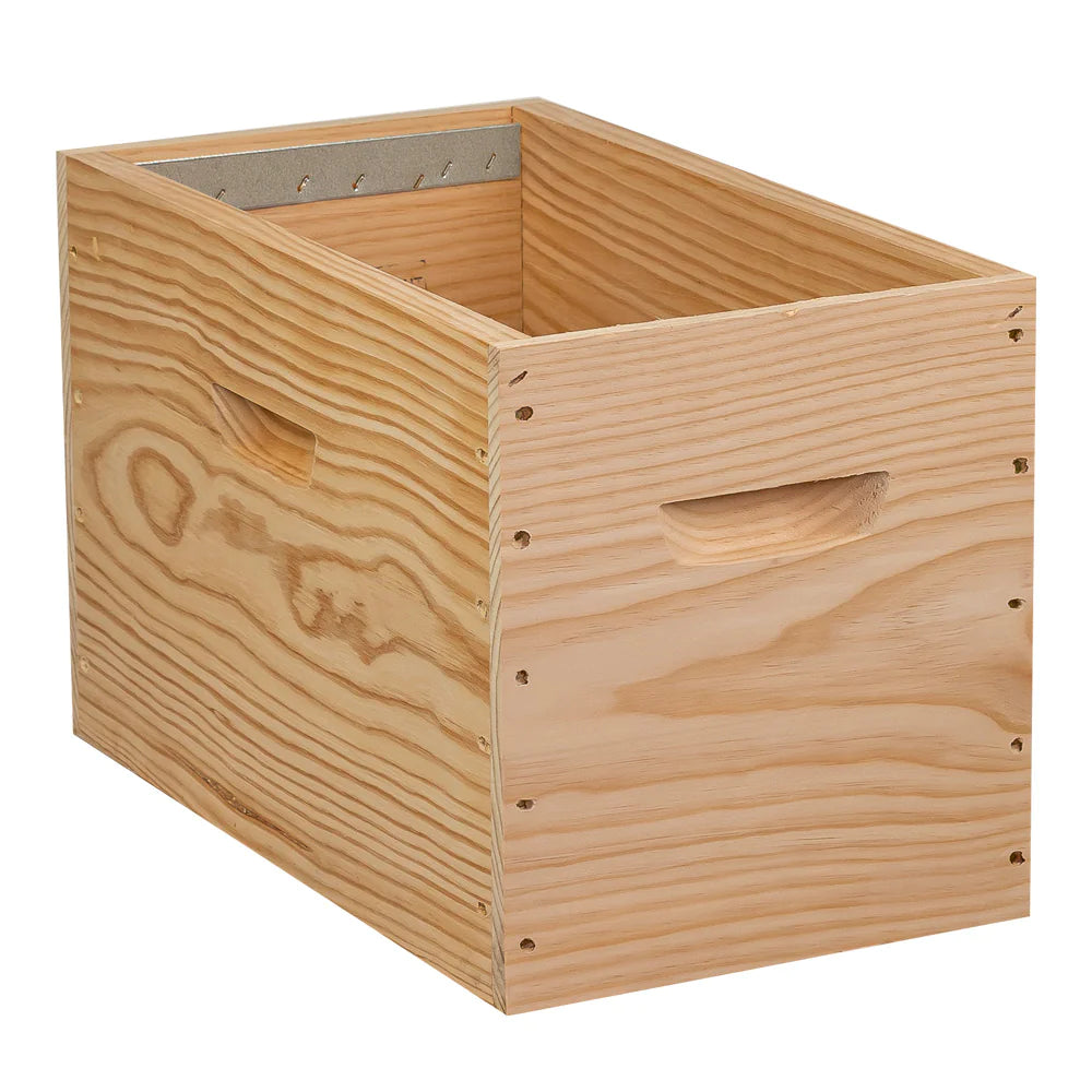 Corps de ruchette Dadant 6 cadres en pin maritime mi-bois avec bandes lisses