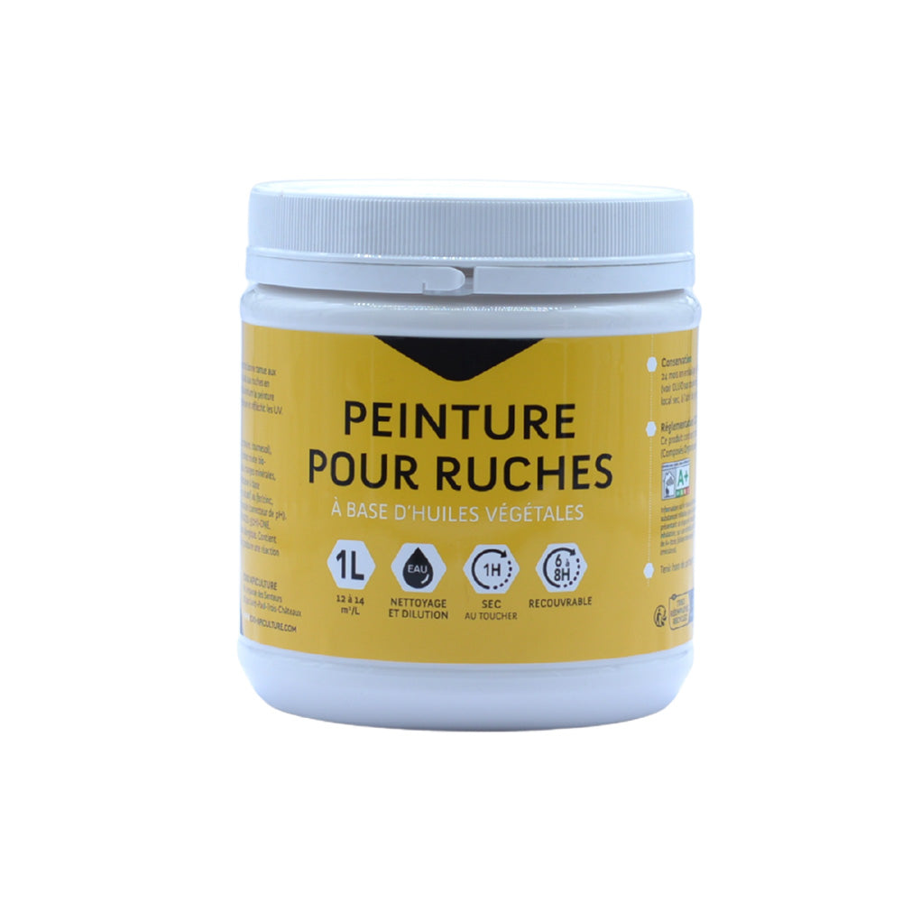 Peinture pour ruche aux huiles végétales blanche 1 L - ICKO