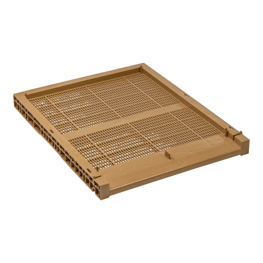 Plateau de ruche 10 cadres anti-varroa nicot - plastique pehd ventilé