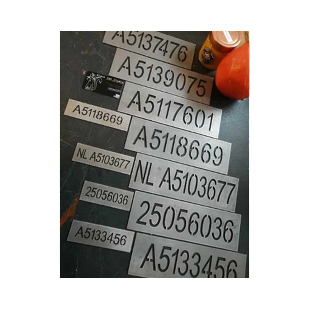Pochoir acier pour marquage numéro napi sur ruche - 90x280 mm