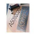 Pochoir acier pour marquage numéro napi sur ruche - 90x280 mm