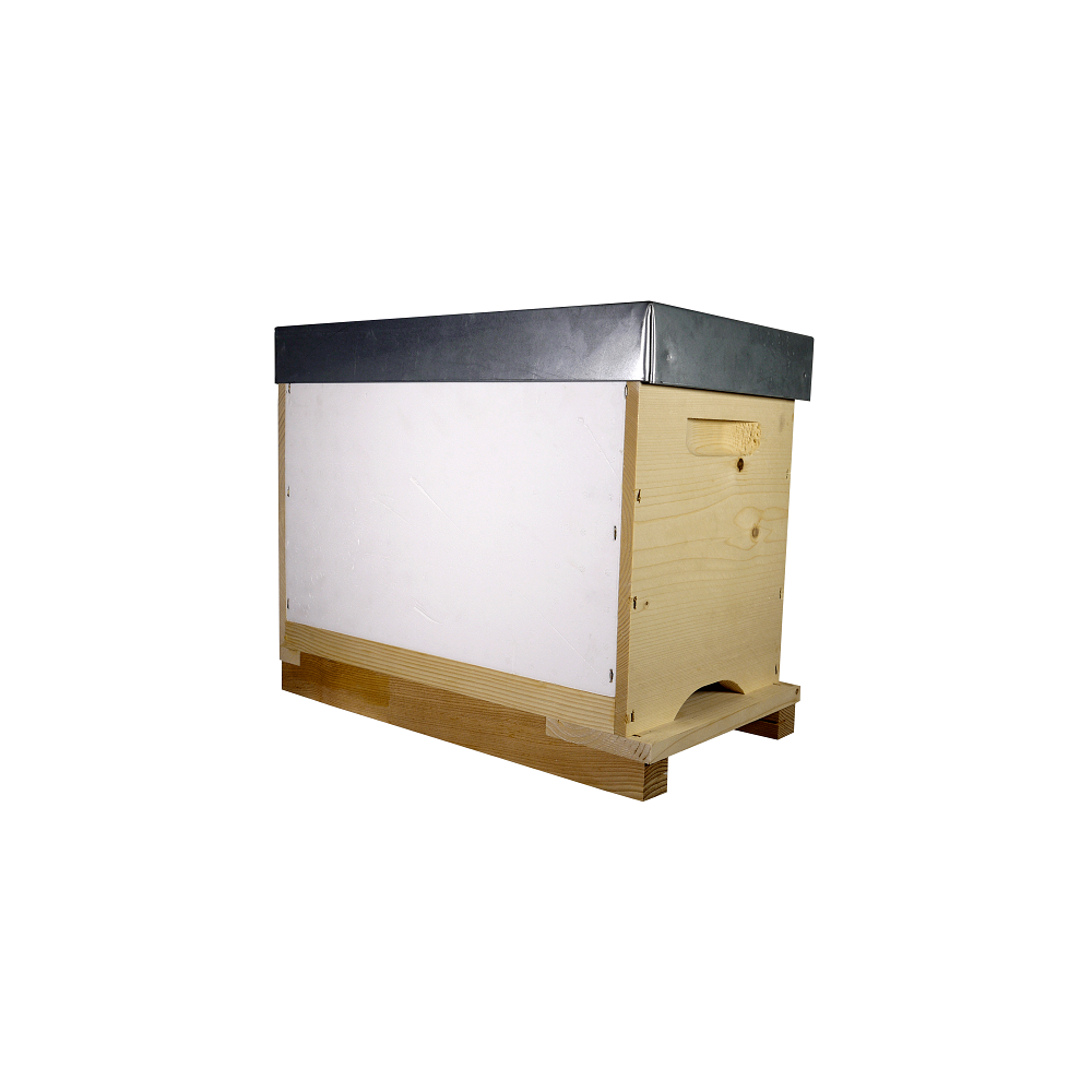 Toit tôle haut ruchette 6 cadres Dadant Polybois 285x510x105mm